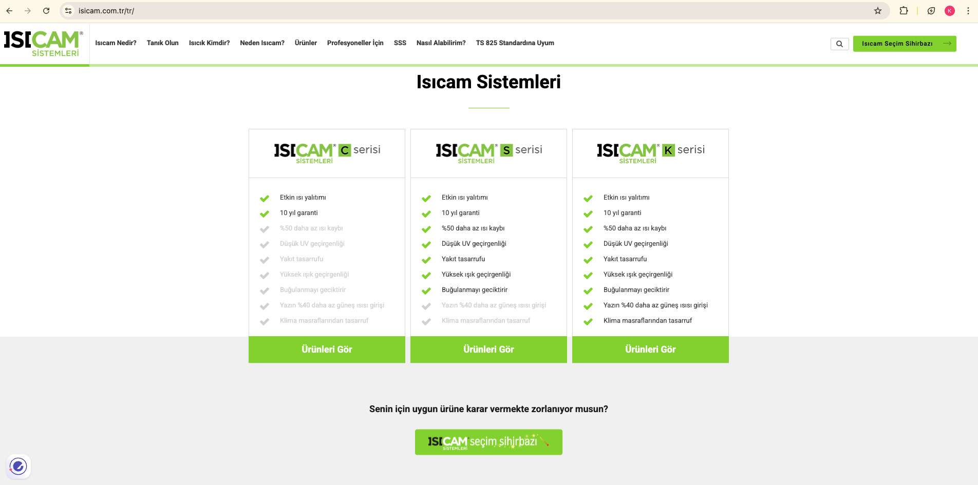 Isıcam ana sayfa — ürün ve sistem tanıtımı