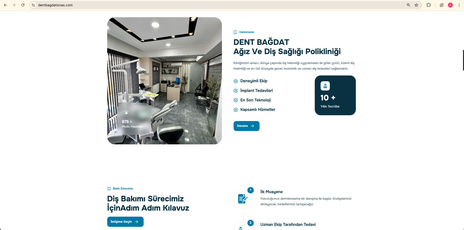 Dent Bağdat ana sayfa — klinik ve hizmet yapısı