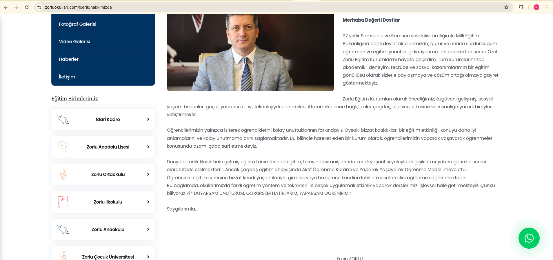 Zorlu Okulları ana sayfa — eğitim ve kampüs yapısı