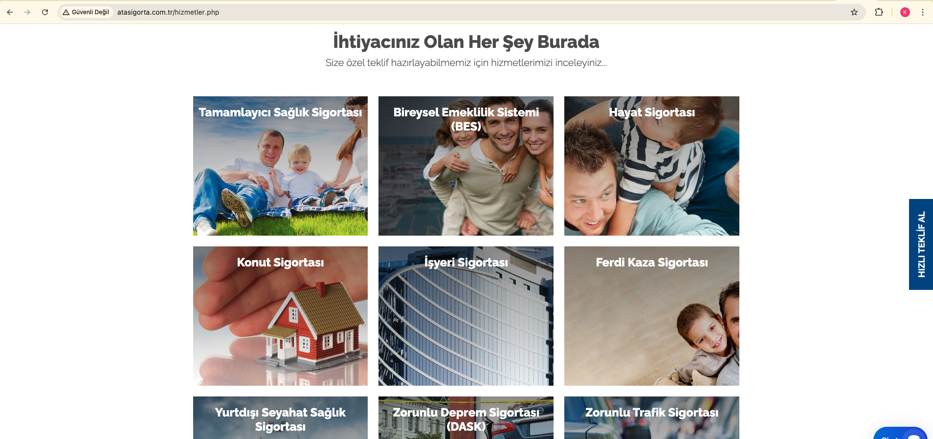 Ata Sigorta ana sayfa — hizmet ve danışmanlık yapısı