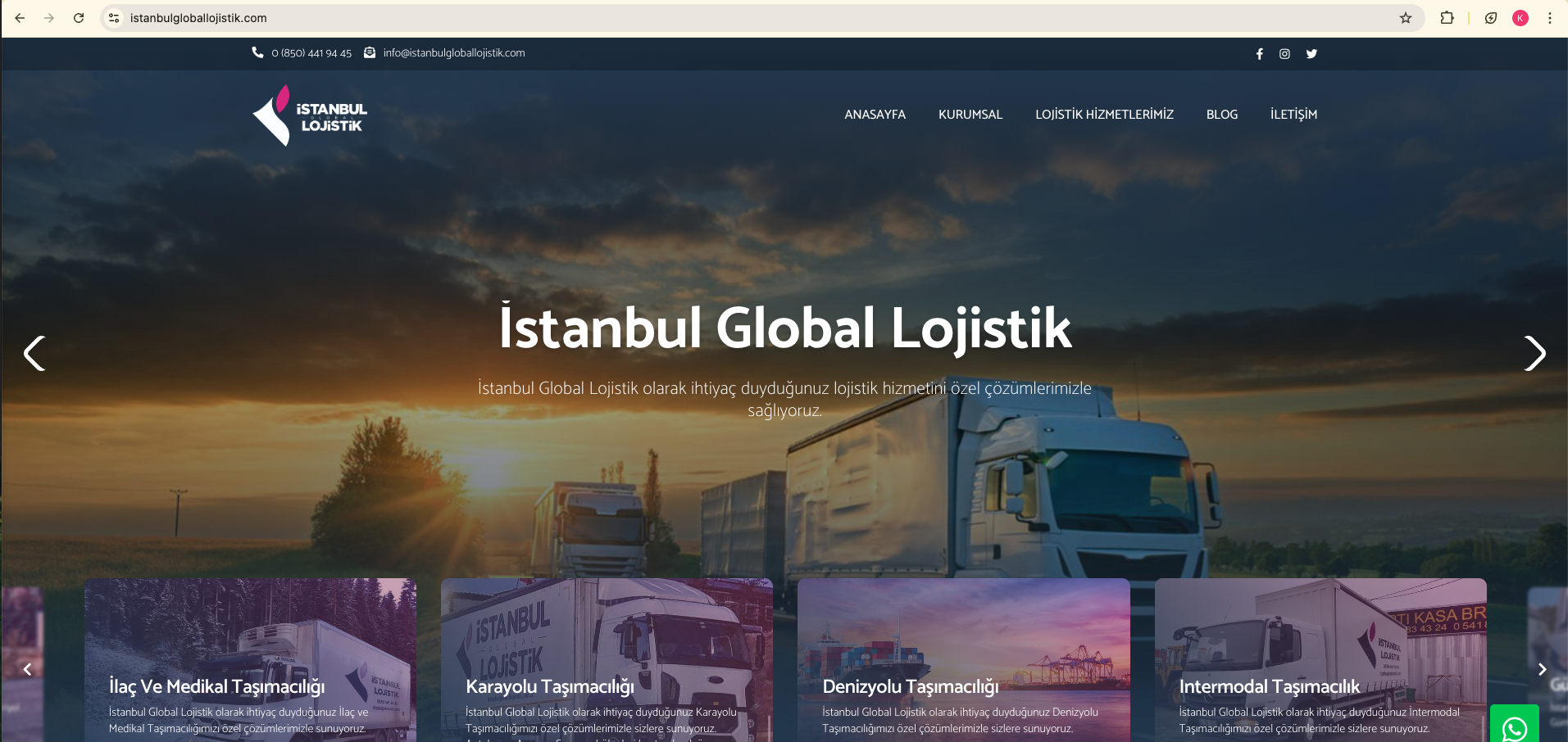 İstanbul Global Lojistik hizmet sayfaları — SEO uyumlu yapı