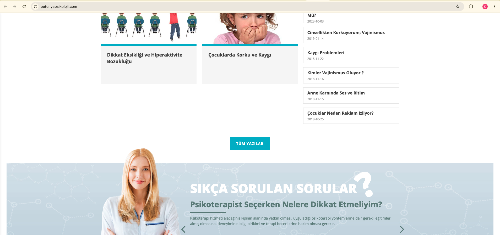 Petunya Psikoloji hizmet sayfaları — SEO yapı