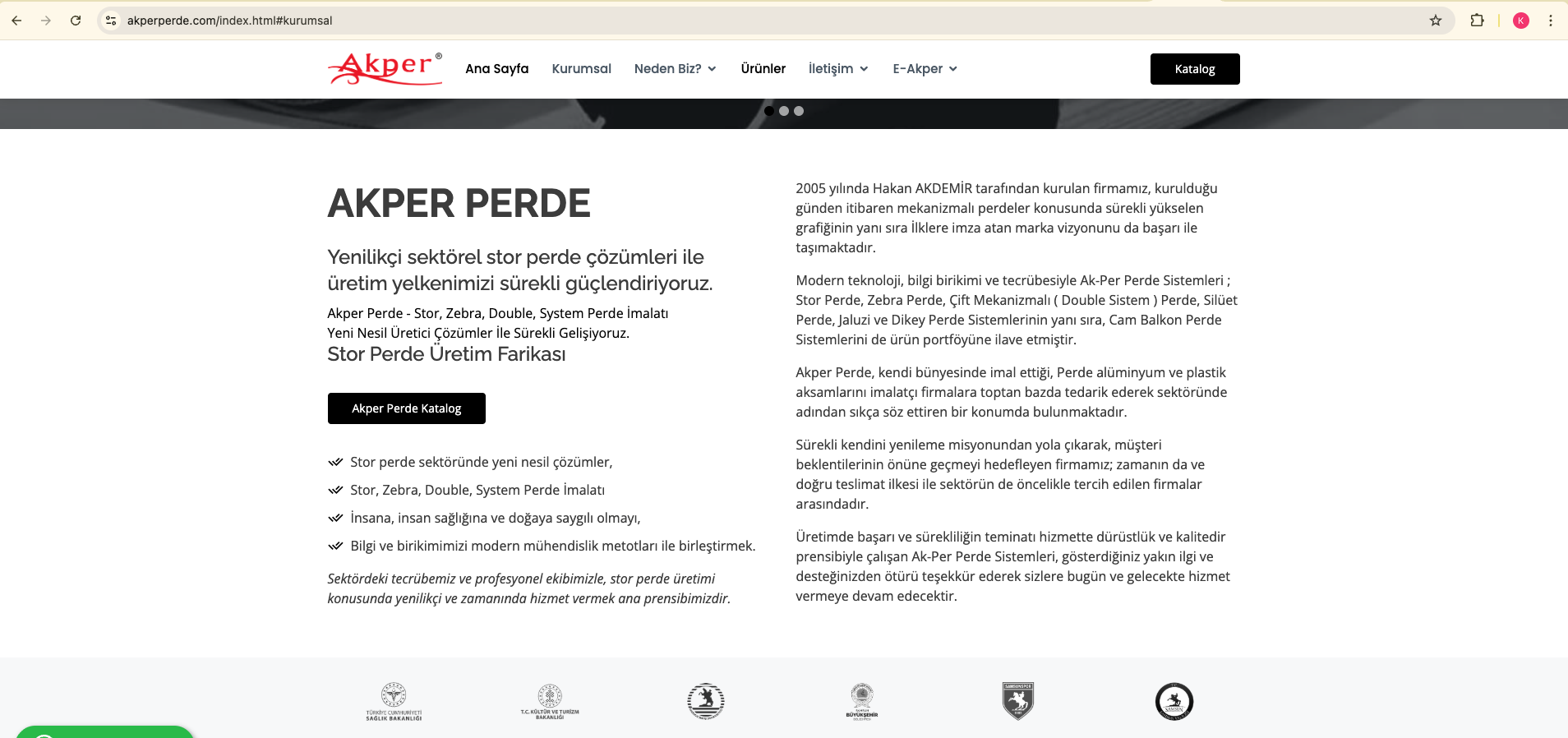 Akper Perde ürün sayfaları — SEO yapı