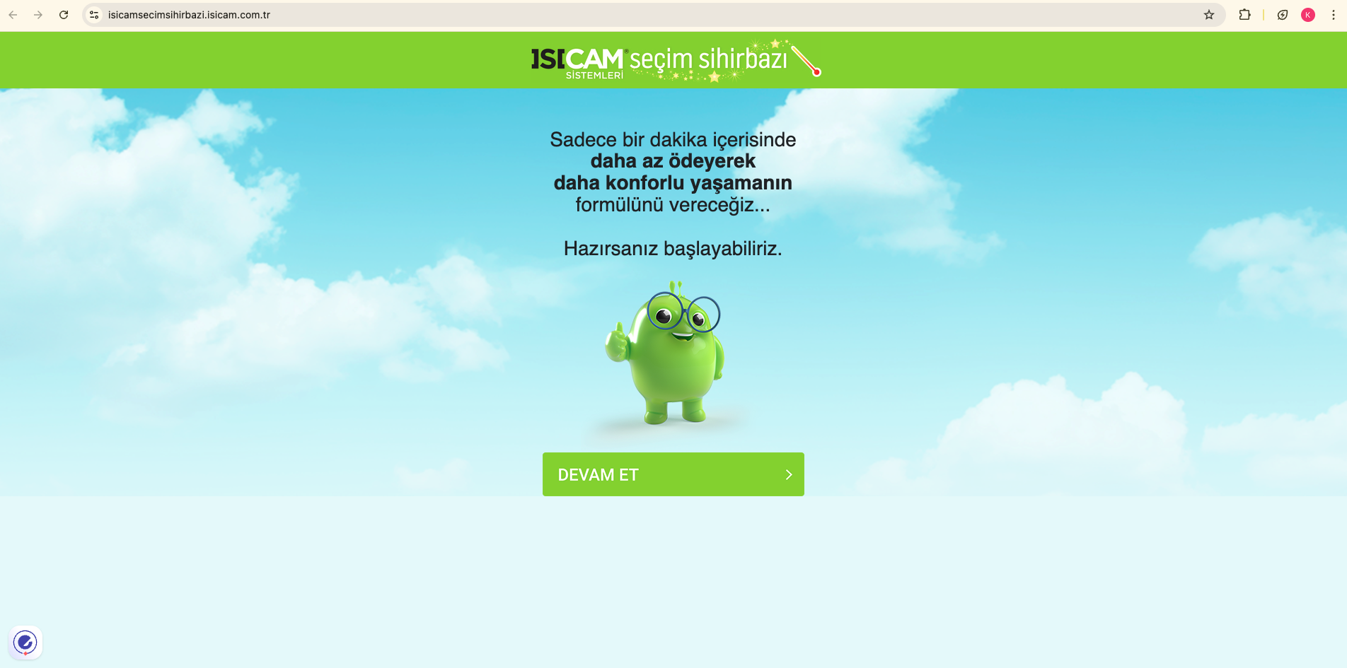 Isıcam Sistemleri — masaüstü web arayüzü