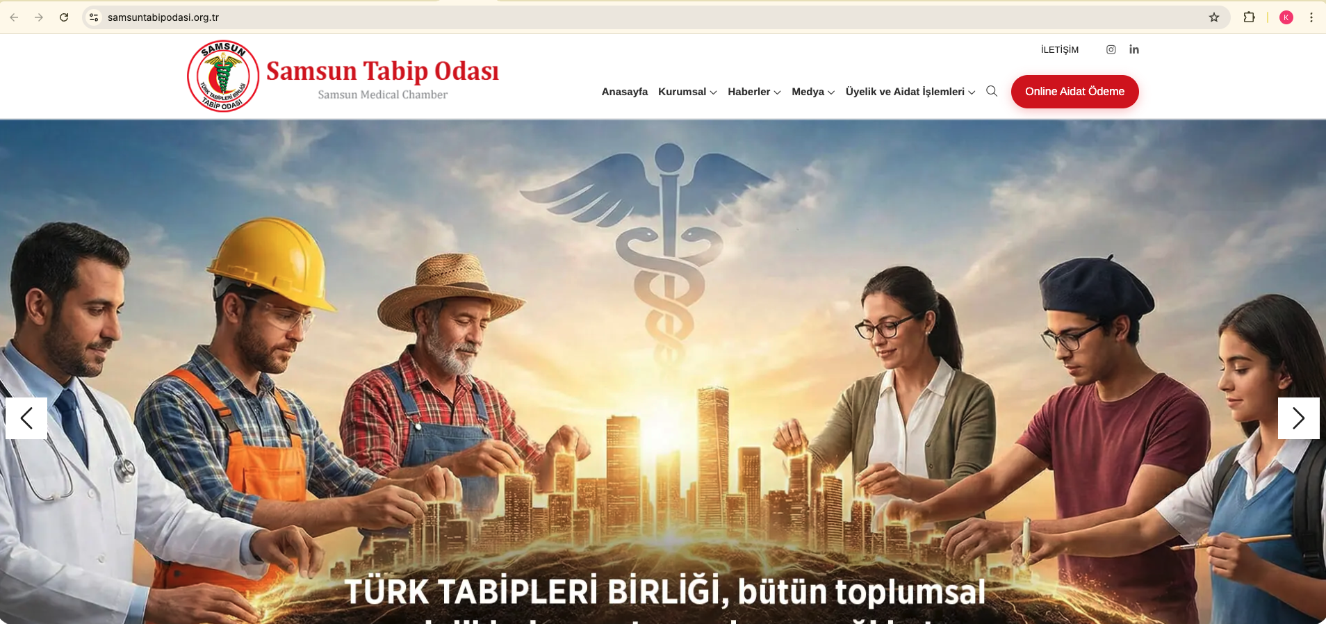 Samsun Tabip Odası — masaüstü web arayüzü