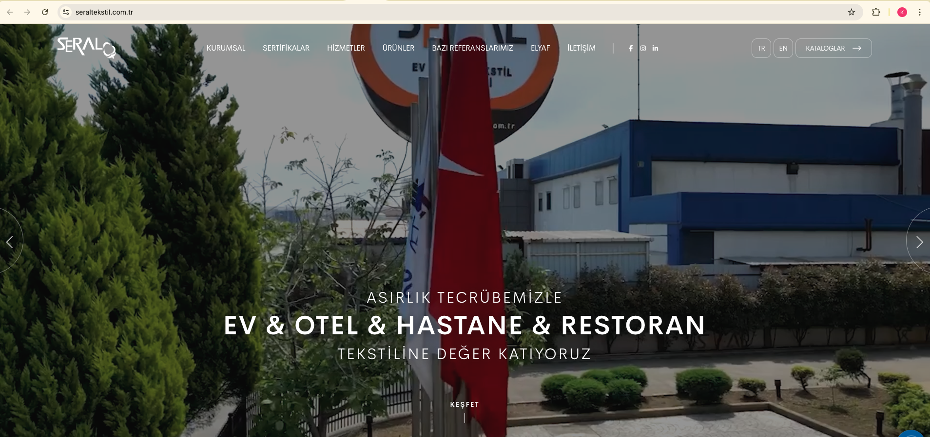 Seral Tekstil — masaüstü web arayüzü