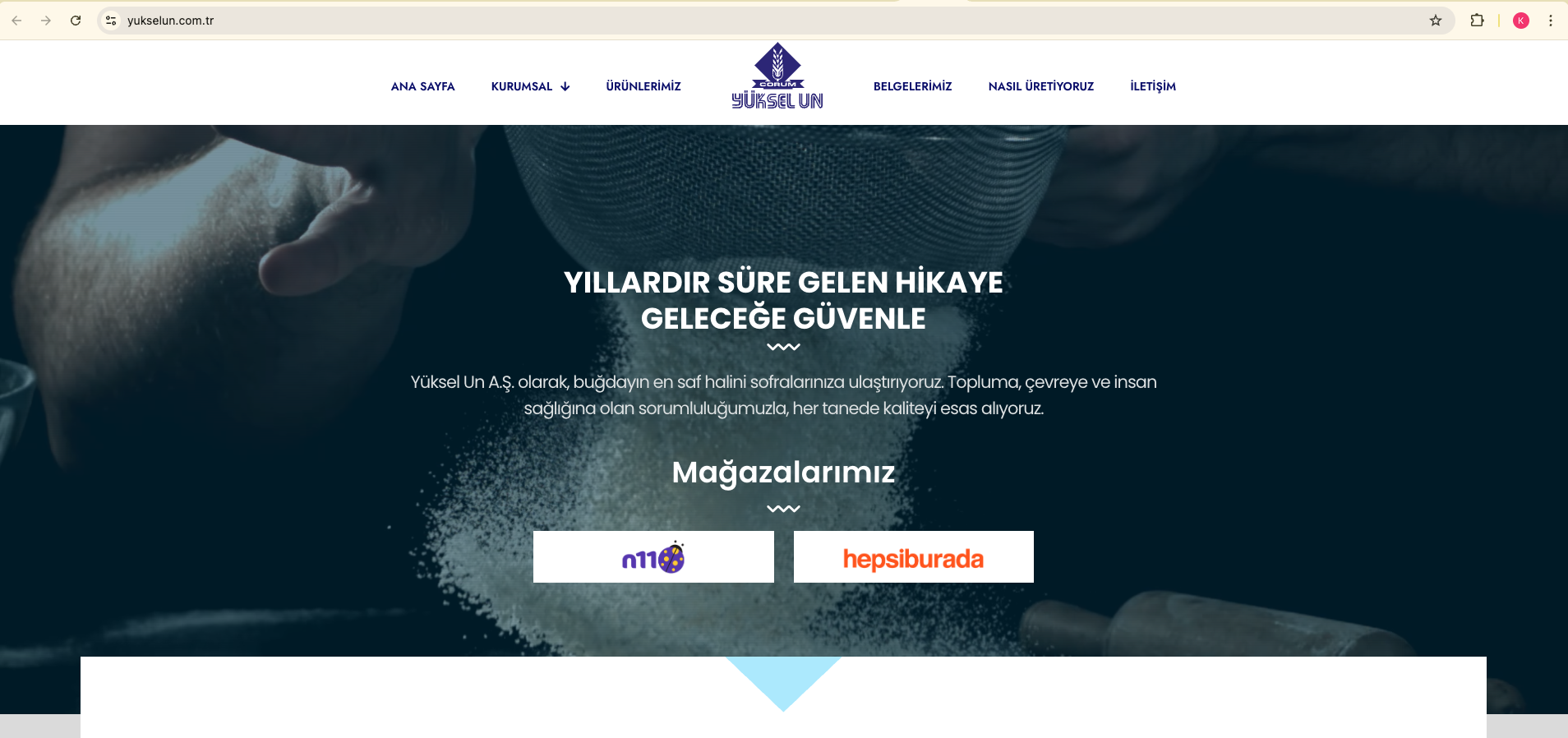 Yüksel Un — masaüstü web arayüzü